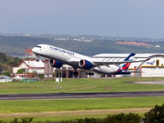 an Aeroflot flight taking off