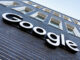 The Google logo can be seen on the facade in front of the company's Munich headquarters